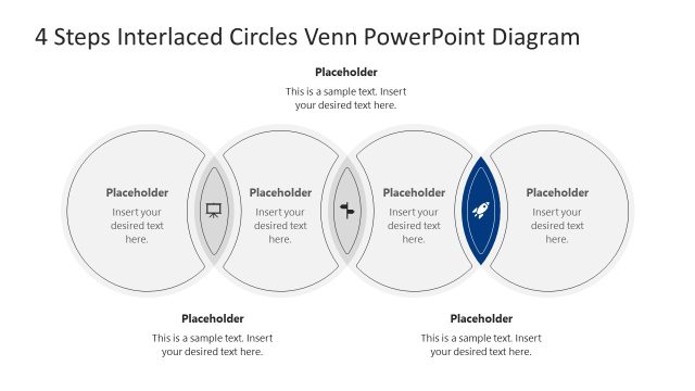PPT Template for 4 Steps Interlaced Circles Venn Diagram Presentation