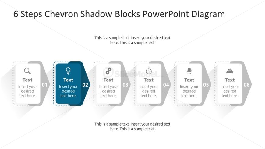 6 Steps Chevron Shadow Blocks Diagram Powerpoint Template 澳洲幸运5·中国