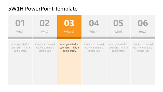 PowerPoint Template for 5W1H Presentation – Where Question Spotlight Slide
