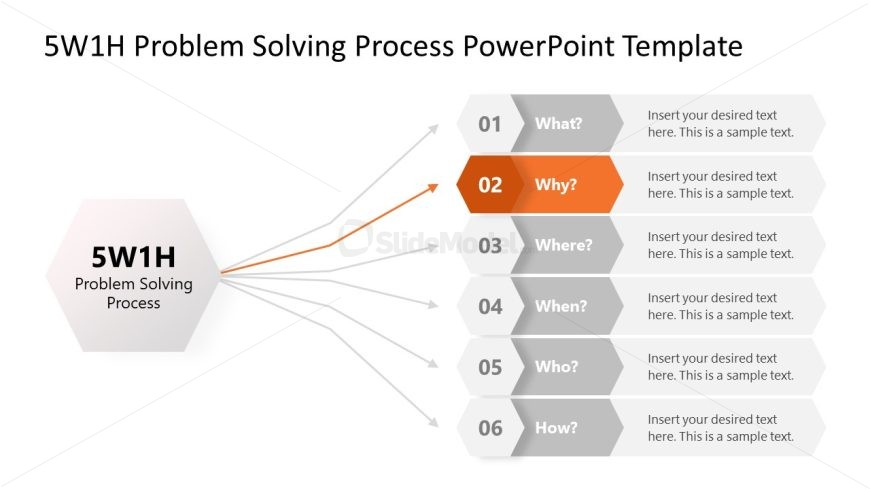Why Question Color Highlight 5W1H PPT Template Slide
