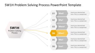 When Question Color Highlight 5W1H Template Slide for PPT Presentation