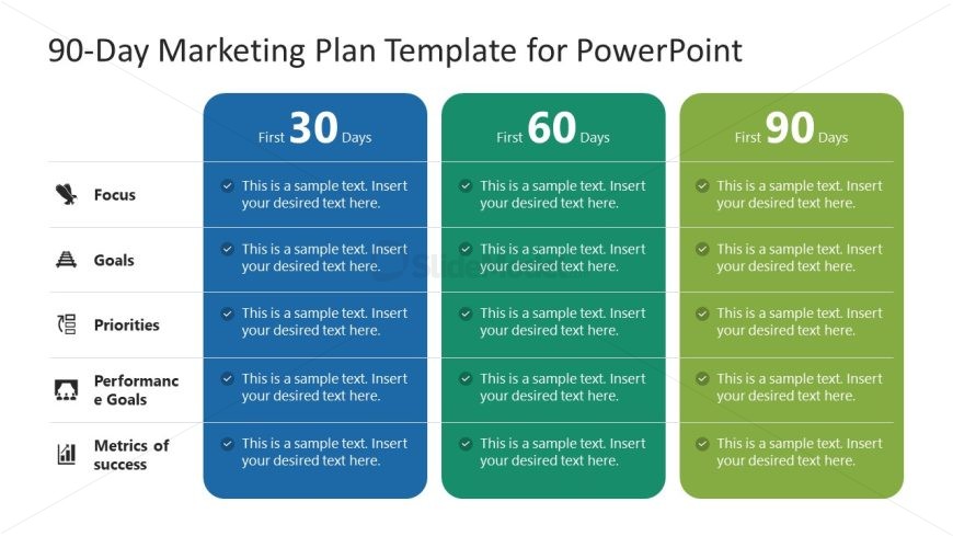 Customizable 90-day Marketing Plan PPT Template