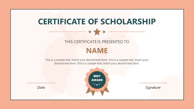 Scholarship Certificate Slide Template