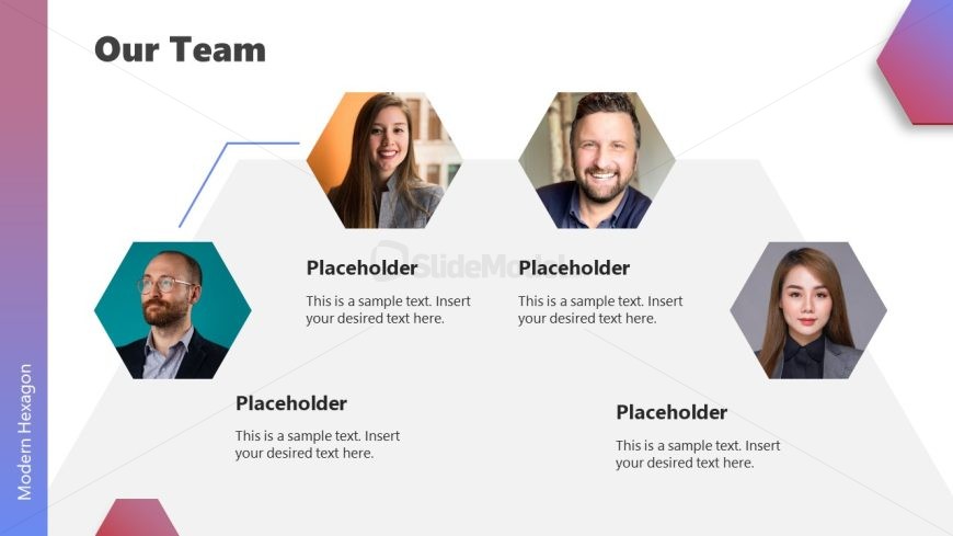 Modern Hexagon Pitch Deck Presentation Slide