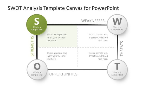 Four Quadrants Editable Slide for Strength