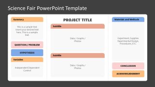 Science Fair Presentation PowerPoint Template with Text Boxes