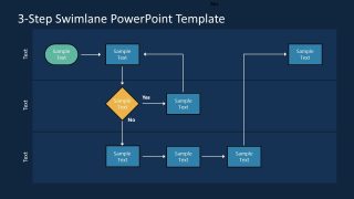 PPT Swimlane Slide with Dark Background