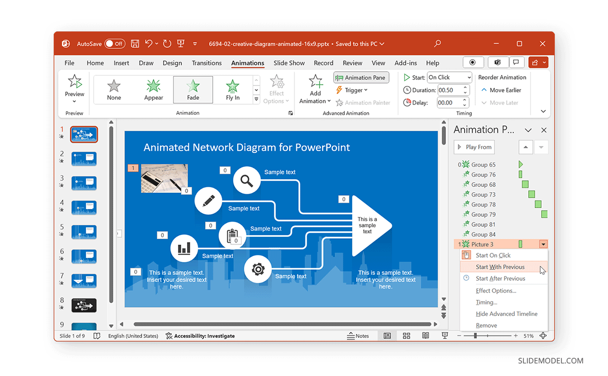 Animating pictures in PowerPoint