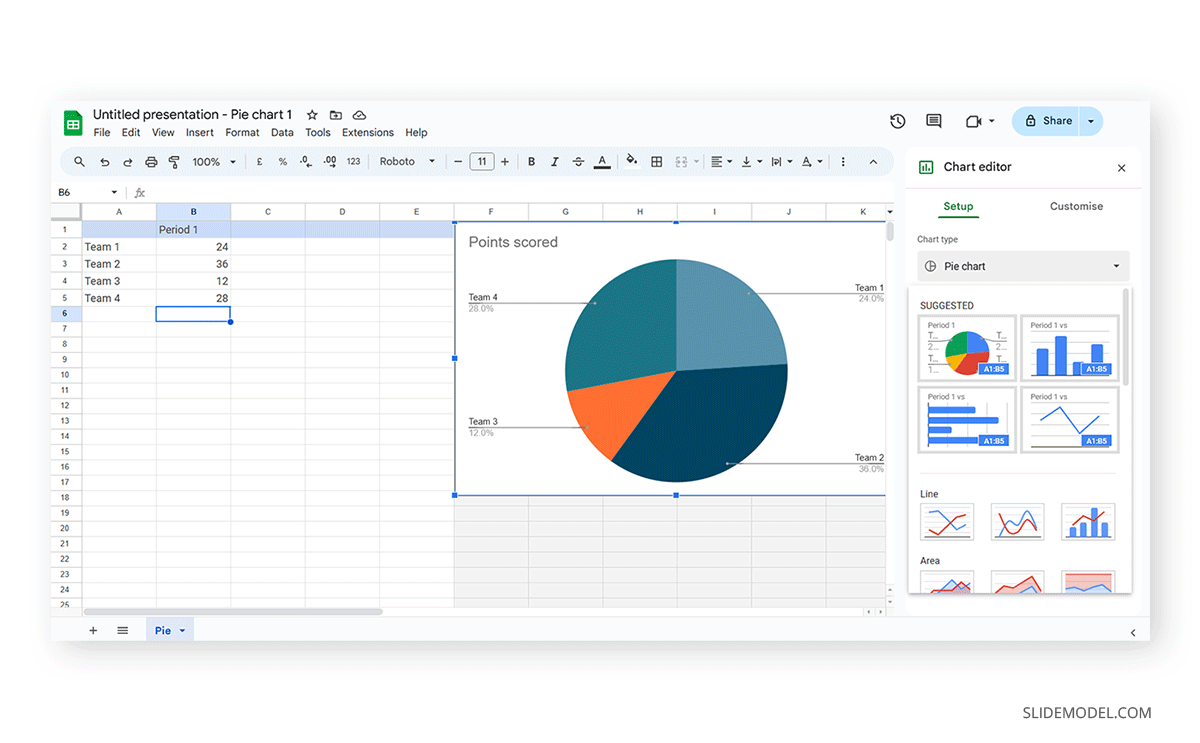 Change chart type in Google Slides