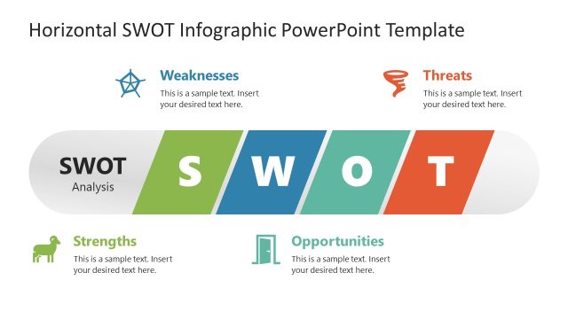 Horizontal SWOT Infographic PowerPoint Template