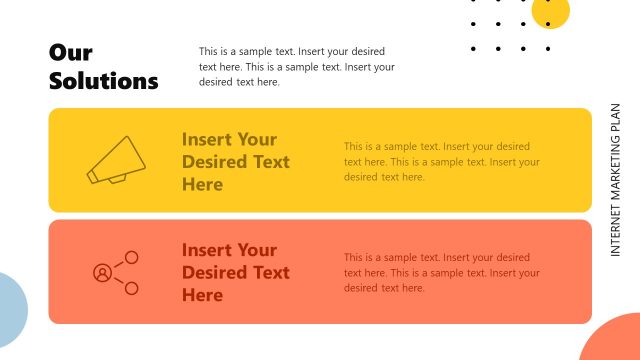 Our Solutions Slide – Marketing Plan Template Slide