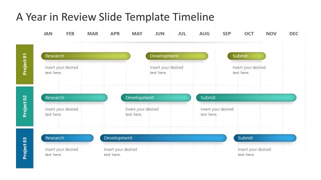 A Year in Review Slide Template Timeline for PowerPoint