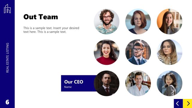 Our Team Presentation Slide for Real Estate Template