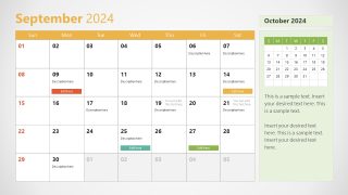 2024 Calendar Slide for September 