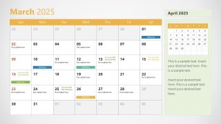 2025 Calendar Template for PowerPoint 