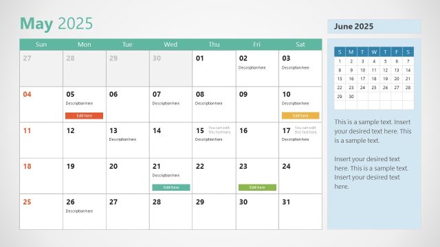 The Month of May Slide – 2025 PPT Calendar