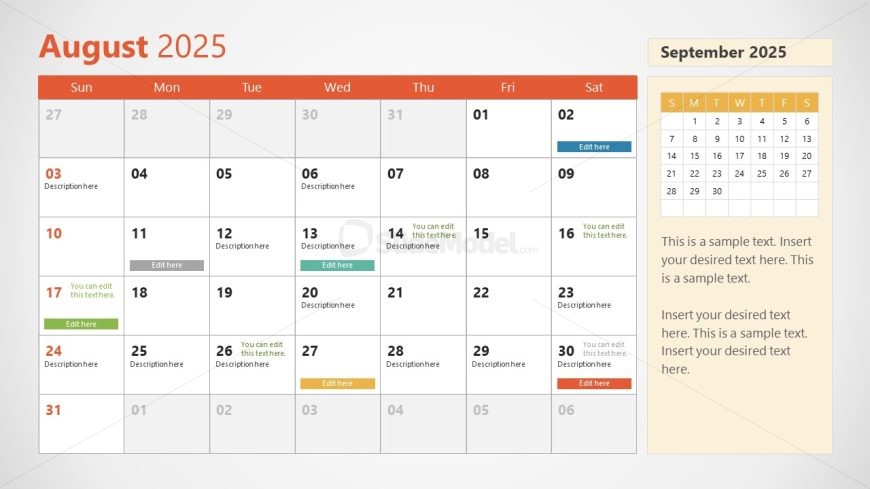 2025 Calendar PowerPoint Template  