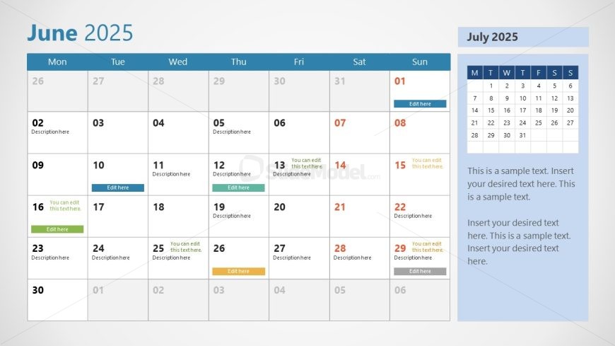 2025 Calendar Presentation Template 