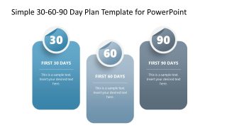 Editable Slide Template for Presening 30-60-90 Day Plan