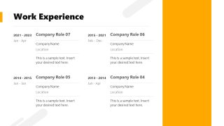 Editable PPT Template for Chronological Resume