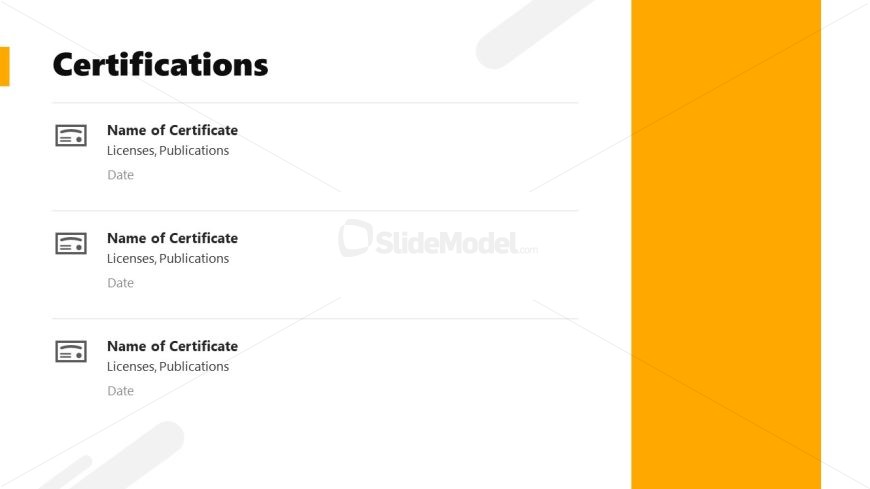 Simple Chronological Resume Slide Template 