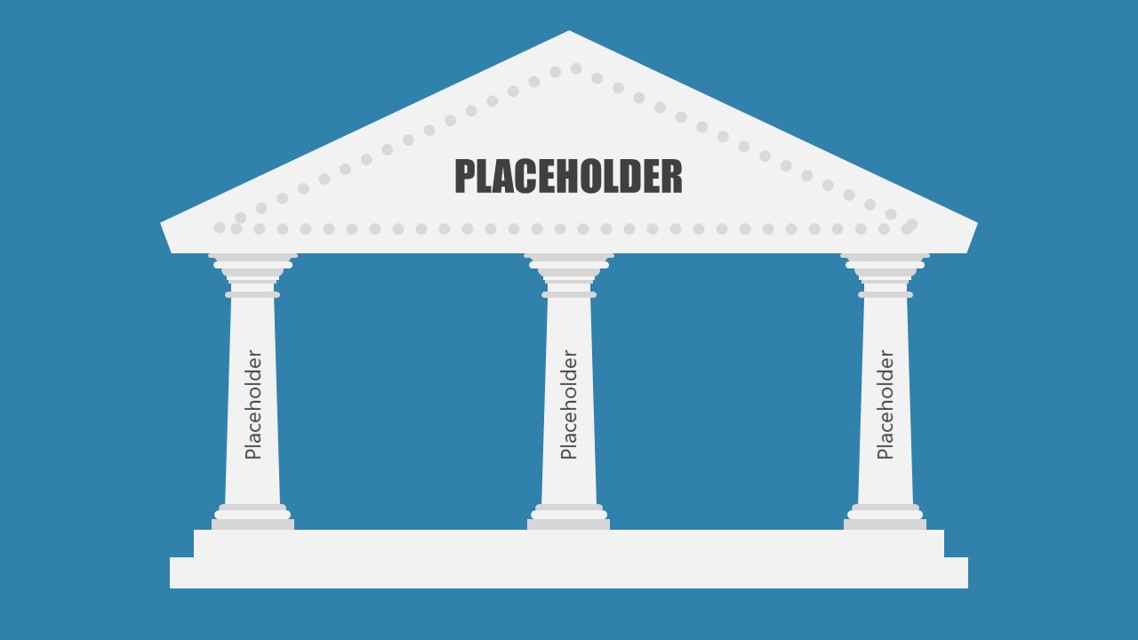 PPT 3-Step Greek Pillar Editable Diagram for Presentation