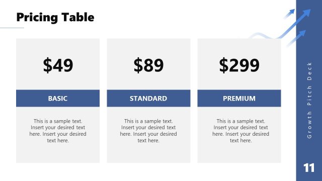Price Table Slide – Growth Pitch Deck PPT Template