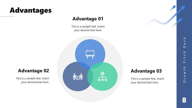 Advantages Slide with Venn Diagram – Growth Pitch Deck PPT Template