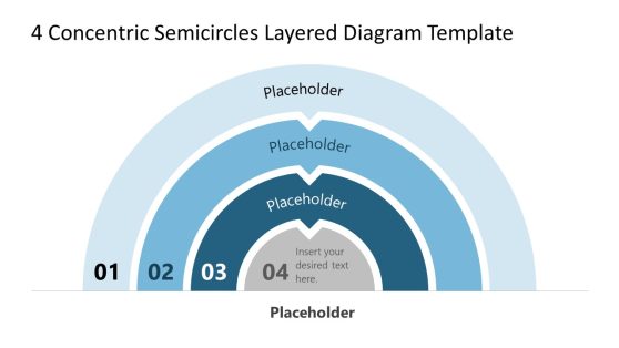 4 Concentric Semicircles Layered Diagram PowerPoint Template