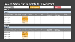 Project Plan Slide Template - Editable Design with Dark Background