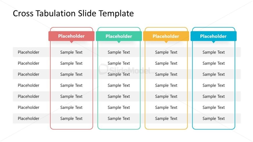 PowerPoint Template Slide for Cross Tabulation