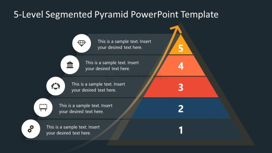 5-Level Segmented Pyramid Diagram Template