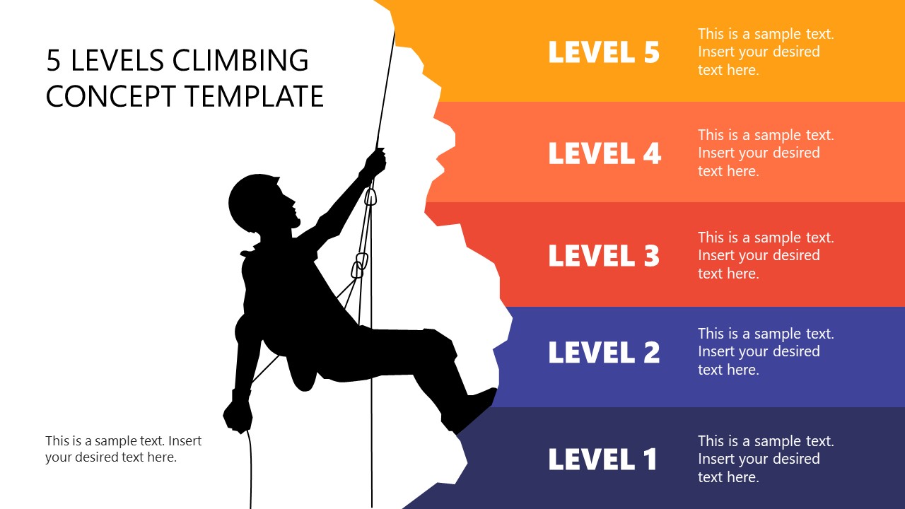 PPT Template for 5 Levels Climbing Concept 