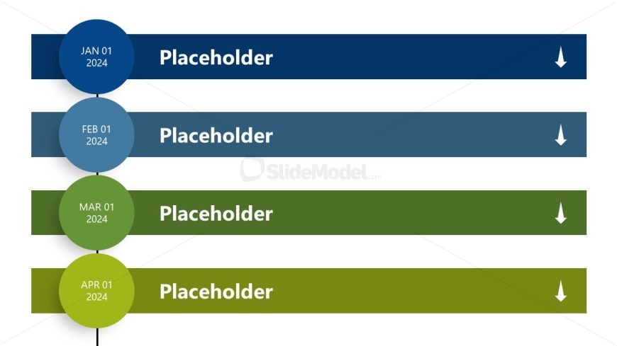 PPT Template for Vertical Product Development Timeline Presentation