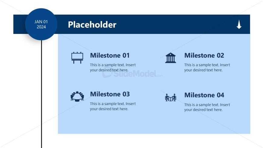 powerPoint Template for Vertical Product Development Timeline Presentation