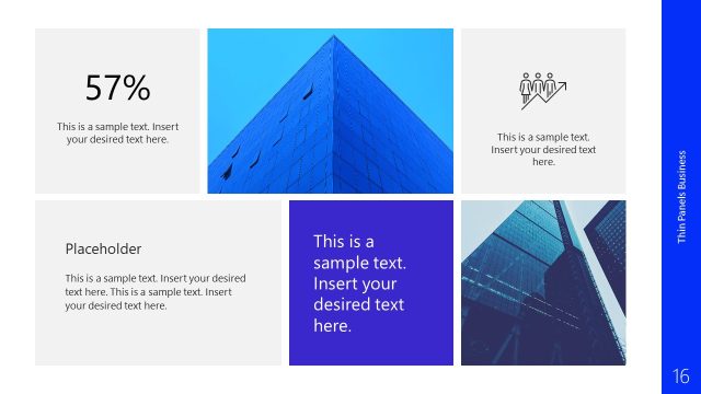 Slide with Infographics – Thin Panels PPT Slide Template