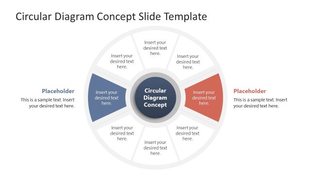 PPT Slide Template with 8 Segment Circular Diagram