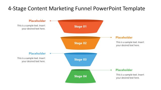 4-Stage Content Marketing Funnel Template for PowerPoint