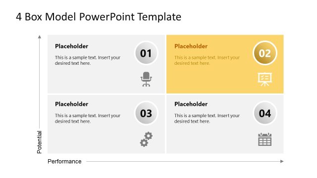 Customizable 4-Box Model PPT Template