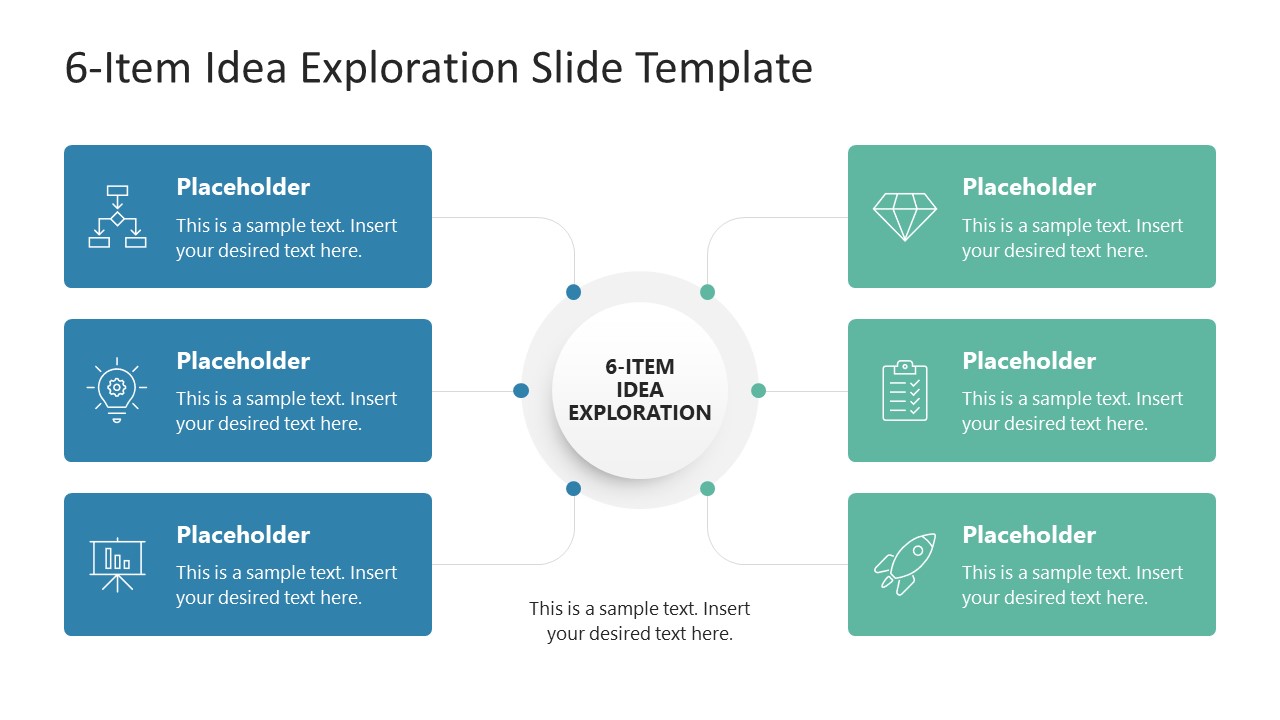 PPT Template for 6-Item Idea Exploration 