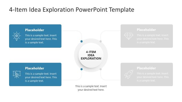 4-Item Idea Diagram Template for PowerPoint