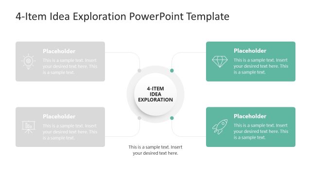 Customizable Slide Template with 4-Item Idea Exploration Diagram