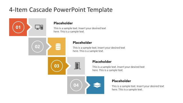 4-Item Cascade PowerPoint Template