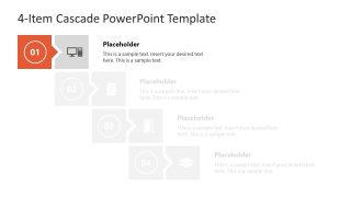 4-Item Cascade Template for PowerPoint 