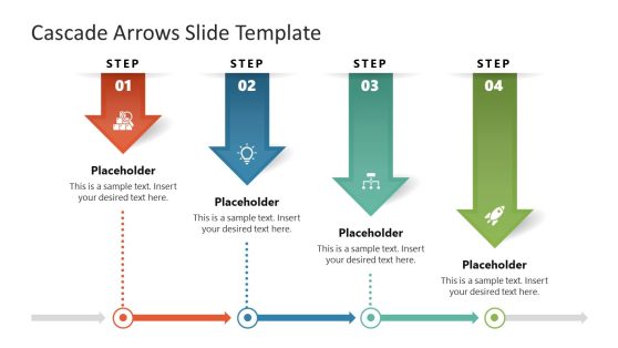 4-Step Cascade Arrows PowerPoint Template