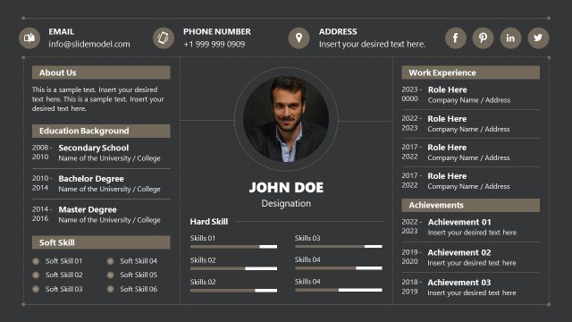 One-page Personal Resume Presentation Template