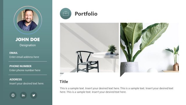 Portfolio Slide – Formal Resume Template