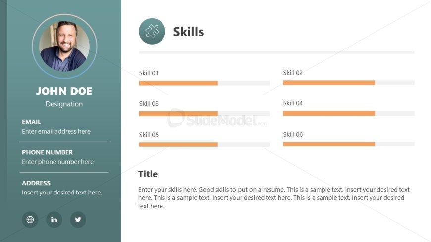 Presentation Template for Formal Resume 