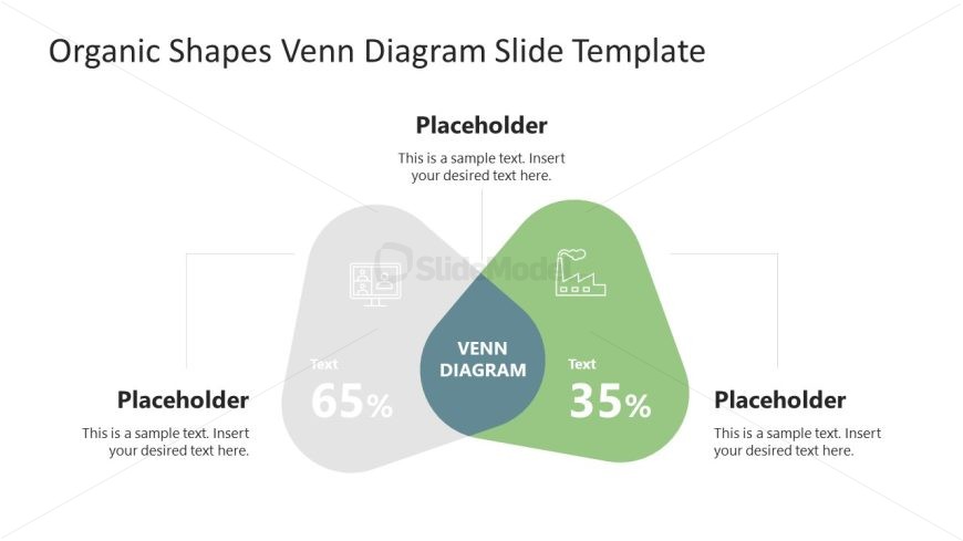 Editable Organic Shapes Venn Diagram PPT Template