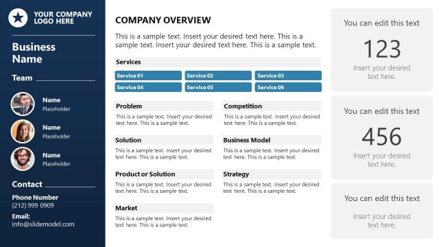 One Page Company Profile PowerPoint Template